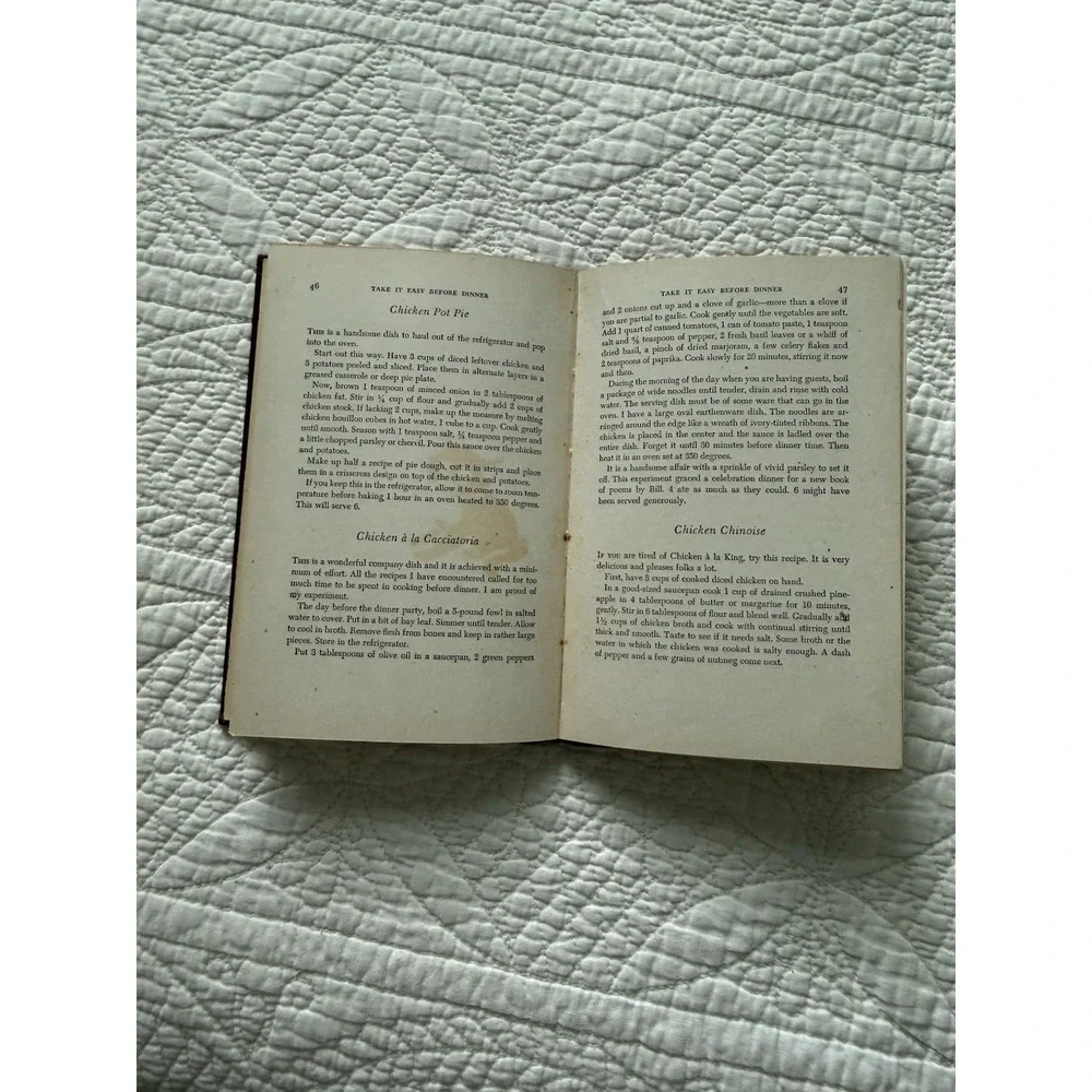 Take It Easy Before Dinner by Ruth Langland Holberg (1948,‎ War Time  Hardcover)